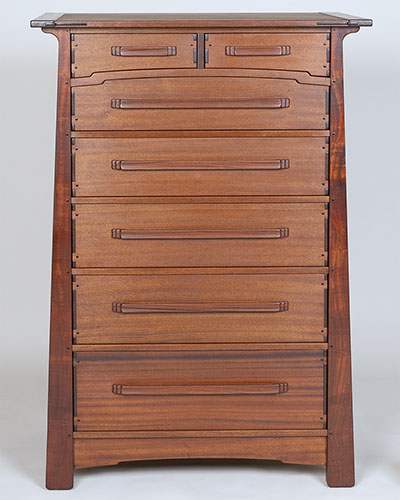 Seven Drawer Chest of Drawers in the Style of Greene and Greene